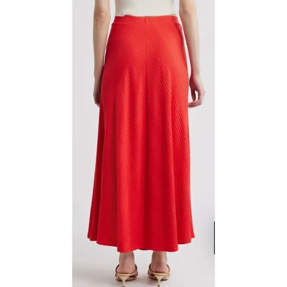 Wyeth Hart Chevron Knit Midi Skirt in Red NWT Size Medium